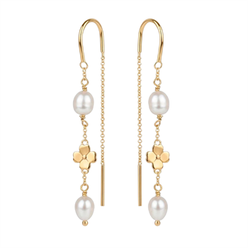 Clover and Pearl ørehænger forgyldt sølv, fra Christina Jewelry & Watches